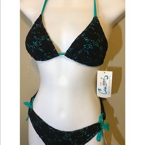 NWT Macy’s California waves swimwear sz medium